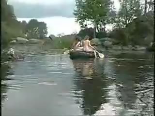 Three incredible Girls Nude Girls In The Jungle On Boat For peter Hunt
