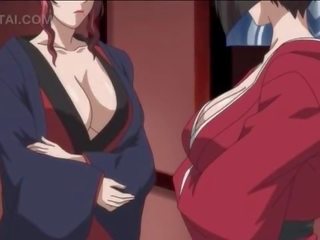Υπέροχος hentai χαρακτηριστικό τσιμπουκώνοντας και άλμα μεγάλος putz