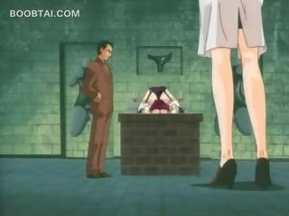 Volwassen video- prisoner anime schoolmeisje krijgt poesje rubbed in ondergoed