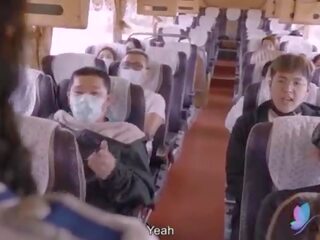 Skitten film tour buss med barmfager asiatisk eskorte opprinnelige kinesisk av x karakter film med engelsk under